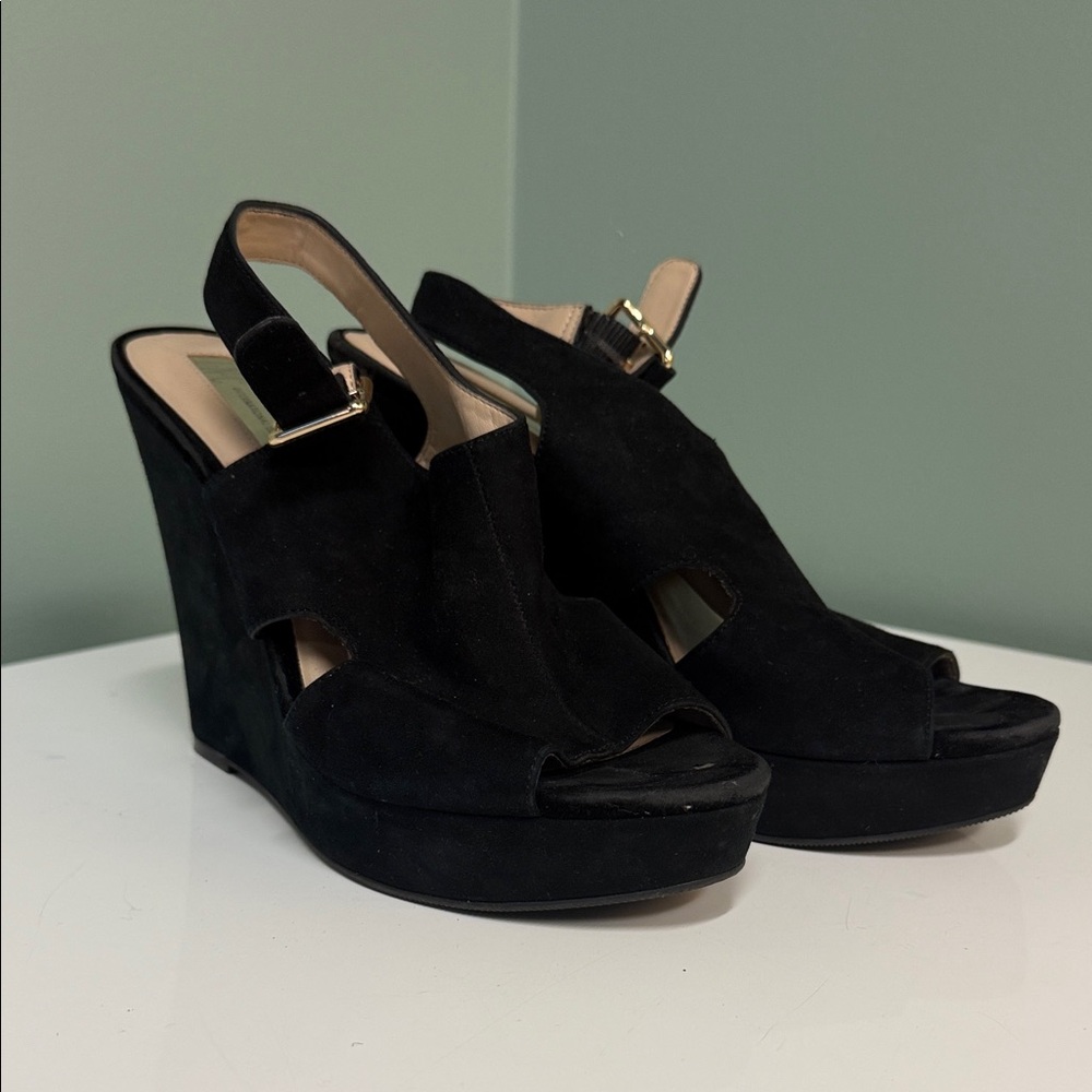 INC International Concepts Black Suede Wedges